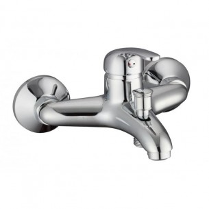 Смесител за вана и душ, едноръкоохватков, месинг, стенен, МАКЕНА- НИКИ