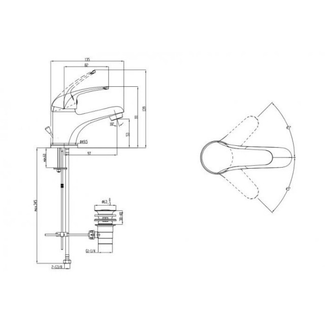 Смесител за умивалник, едноръкохватков, стоящ, месингов, МАКЕНА- НИКИ Смесител за умивалник, едноръкохватков, стоящ, месингов, МАКЕНА- НИКИ