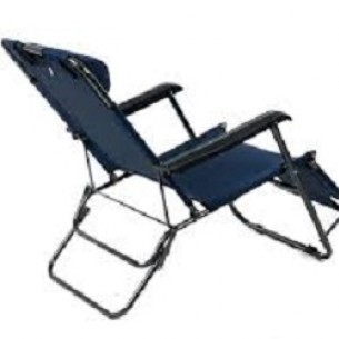 Плажен шезлонг със седнала и легнала позиция. Син Плажен шезлонг със седнала и легнала позиция. Син