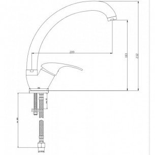 Смесител за кухня, едноръкохватков, цинков, стоящ, СМАРТ2