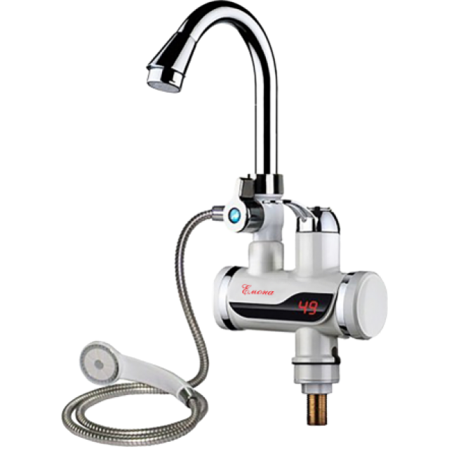 Водонагревател, мощност 3.3kW, стоящ монтаж, с LED дисплей, душ комплект