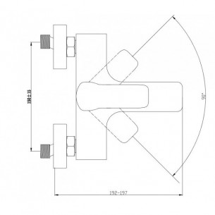 Смесител за вана и душ, едноръкохватков, месинг, стенен монаж, бял цвят, ЛАЙФ УАЙТ Смесител за вана и душ, едноръкохватков, месинг, стенен монаж, бял цвят, ЛАЙФ УАЙТ