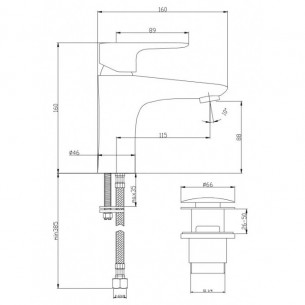 Смесител за умивалник, стоящ, месингов, едноръкохватков, бял, ЛАЙФ УАЙТ Смесител за умивалник, стоящ, месингов, едноръкохватков, бял, ЛАЙФ УАЙТ
