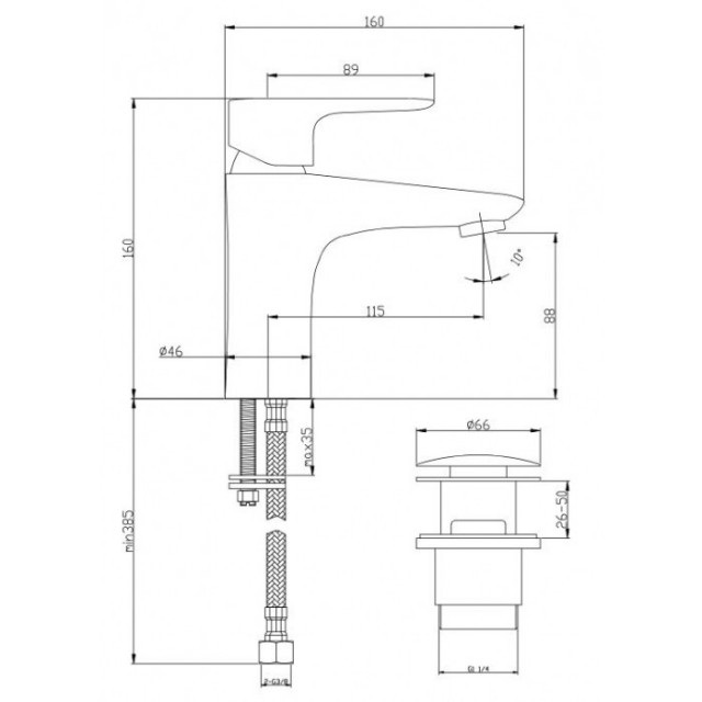 Смесител за умивалник, стоящ, месингов, едноръкохватков, бял, ЛАЙФ УАЙТ Смесител за умивалник, стоящ, месингов, едноръкохватков, бял, ЛАЙФ УАЙТ