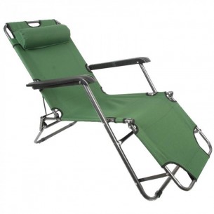 Плажен шезлонг със седнала и легнала позиция. Зелен Плажен шезлонг със седнала и легнала позиция. Зелен